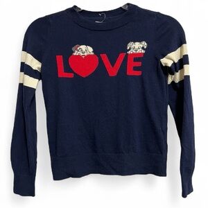 GAP Disney Navy Dalmatian Sweater with Red Heart Ling Sleeves Girls L